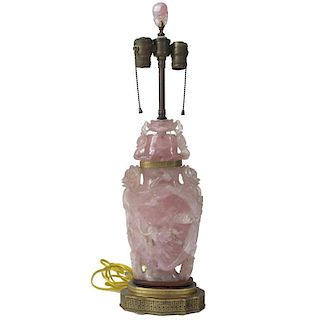 Antique, Rose Quartz Lamp