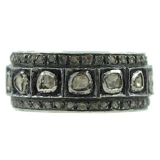 Middle Eastern Sterling Silver Diamond Ring.