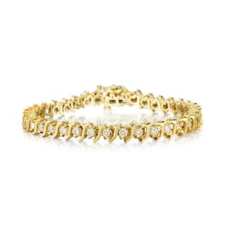 A 14K Gold Diamond Tennis Bracelet