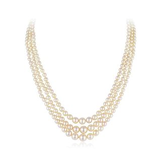 A Three-Strand Cultured Pearl Necklace