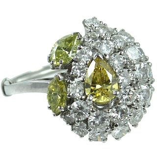 A Ladies Fancy Diamond Cluster Ring.