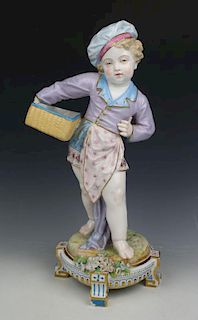 19C french Levy & Cie figurine "Girl with Basket"
