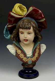 French terracotta figurine "Bust of Boy"