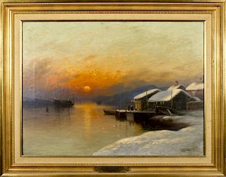 Johannes Martin Grimelund (Norway,1842-1917) oil on canvas