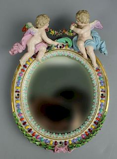 Meissen figural "Mirror with Two Cherubs"