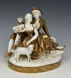Dresden porcelain figurine "Couple with Sheep"