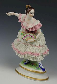 German Muller Volkstedt figurine "Dancing Lady"