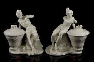 Nymphenburg pair of figurines "African Man and Woman"