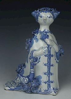 Bjorn Wiinblad figurine "Aunt Ella with Peacock"