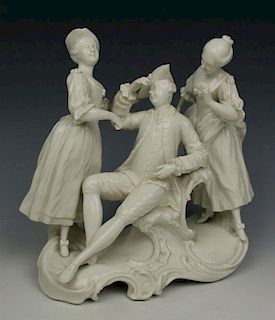 Nymphenburg figurine "Noble Man and Two Peasant Women"