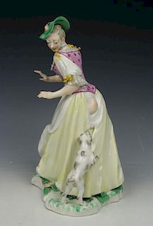 Nymphenburg Bustelli figurine "Lady with Dog"