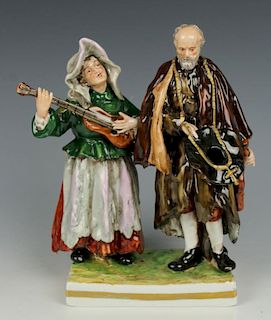 Rudolstadt Ernst Bohne Sohne Figurine "Old Man and Woman Beggars"