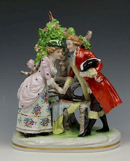 Scheibe Alsbach Kister figurine "Courting Couple under Tree"