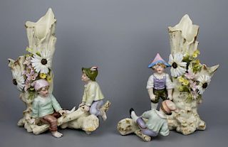 19C Sitzendorf pair of figurines