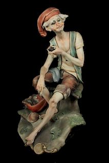 Capodimonte Barbetta Figurine "Fisherman"