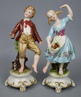 Capodimonte Bruno Merli figurines Dancing Boy & Dancing Girl