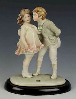 Capodimonte Bruno Merli Figurine "Boy Kissing Girl"
