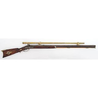 Half Stock Percussion Rifle Marked Carlile, with Modern Scope