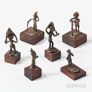 Six Figurative Akan Goldweights