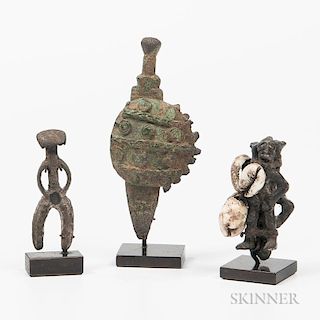 Three Bronze Objects from Burkina Faso