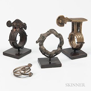 Four Bronze Senufo Rings