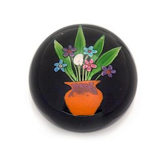 * Paul Ysart, (Spanish, 1904-1991), a vase of flowers paperweight