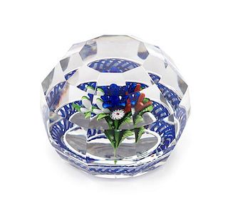 * Saint-Louis, France, a faceted upright bouquet paperweight