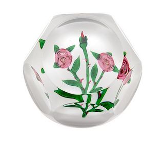 Saint-Louis, France, a cabbage rose paperweight, dated 1976