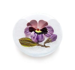 * Victor Trabucco, (American), a magnum pansy paperweight, 1998