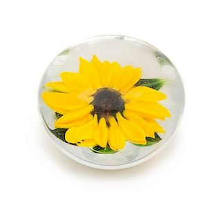 * Rick Ayotte, (American), a sunflower miniature paperweight, 2001