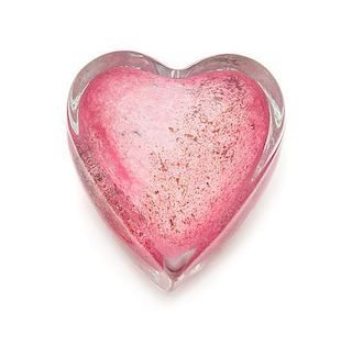 * Andrew Fote, (American), pink heart paperweight