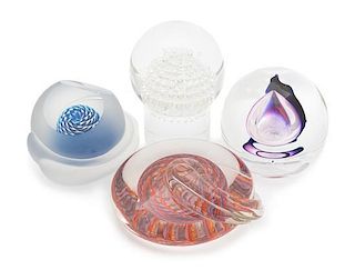 * Susan DiMarchi and Kosta Boda, a group of four glass paperweights