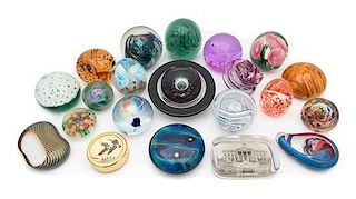 * A Collection of 21 Paperweights, Various Makers