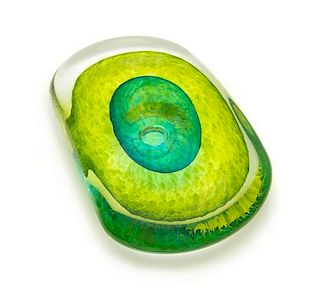 * A Green American Paperweight Width 5 1/2 inches
