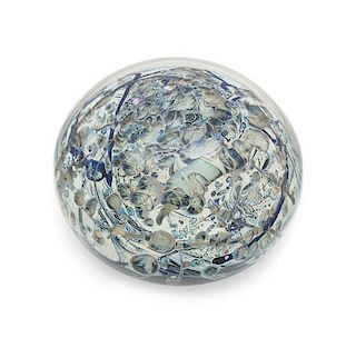 * A Sweet Clear-Encased Abstract Paperweight Diameter 3 inches