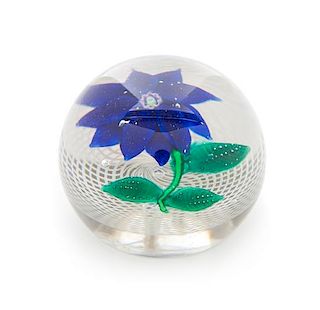 * New England Glass Company, 19TH CENTURY, (1818-1878), a poinsettia paperweight