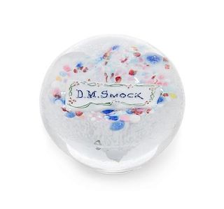 * An Antique American 'D. M. Smock' Paperweight Diameter 3 inches
