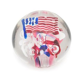 * An Antique American Patriotic Paperweight Diameter 3 1/4 inches