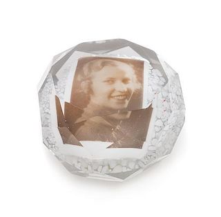 * An Antique Photo Paperweight Diameter 3 inches