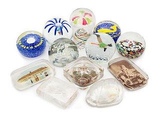 * A Collection of Thirteen American Glass Paperweights
