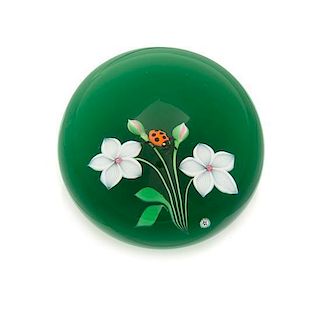 * Baccarat, , a ladybug and flowers paperweight