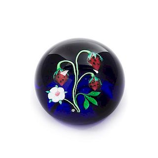 * Baccarat, , a strawberries paperweight, dated 1974