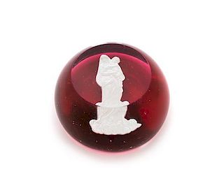 * Baccarat, , a faceted sulphide color ground paperweight