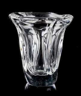 Daum, SECOND HALF 20TH CENTURY, a molded glass vase