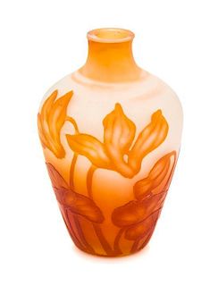 A French Cameo Glass Cabinet Vase Height 3 1/4 inches