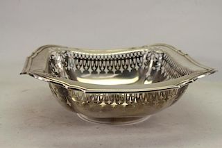 Birmingham Stamped Sterling Reticulated Bowl