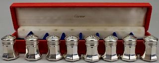 (8) Sterling Silver Cartier Salt/Pepper Shakers