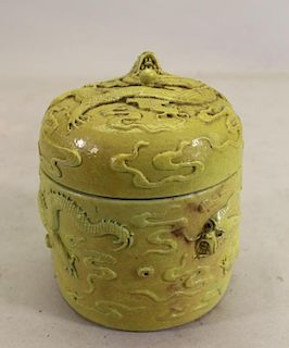 Chinese 5-Claw Dragon Covered Porcelain Container