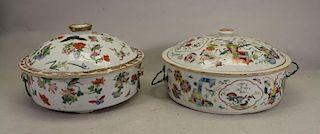 (2) Chinese Export Famille Rose Covered Vessels