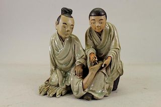 Antique Chinese Glazed Clay Figures